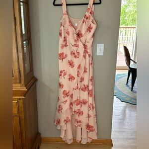 Modcloth Hutch Floral Pink Midi Dress Wrap